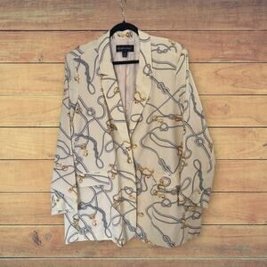 Colleen Lopez Ladies Nautical Print Blazer, 2X